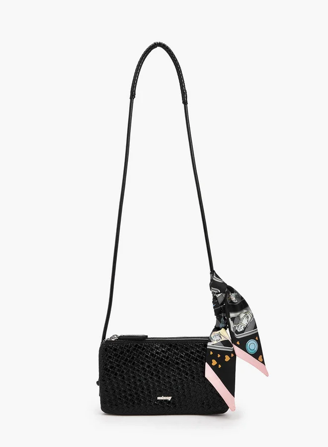 ميسي Textured Crossbody Bag With Strap Handle